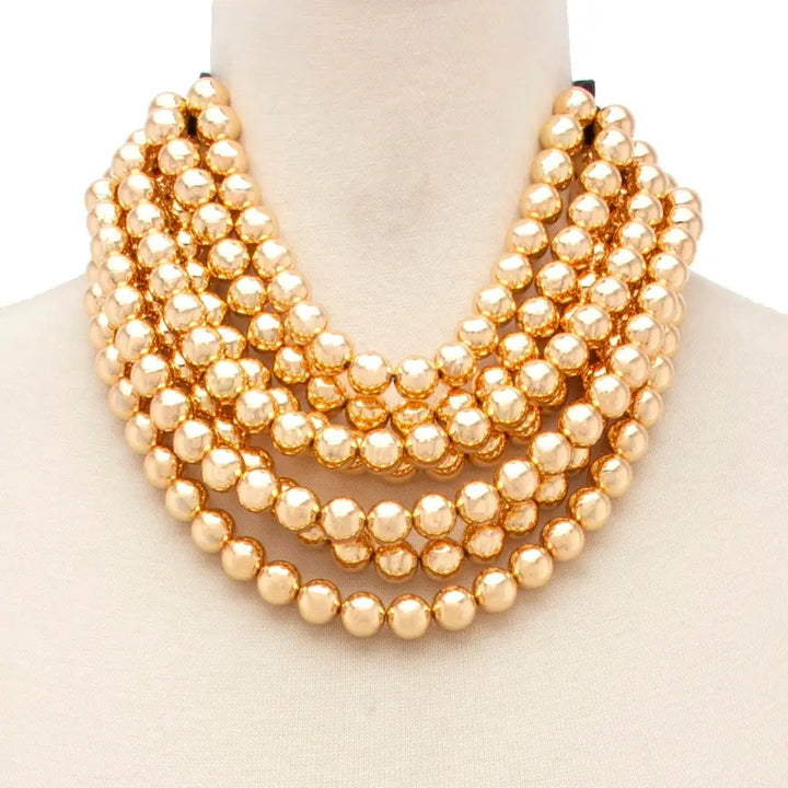 CHUNKY BEADED LAYERED NECKLACE