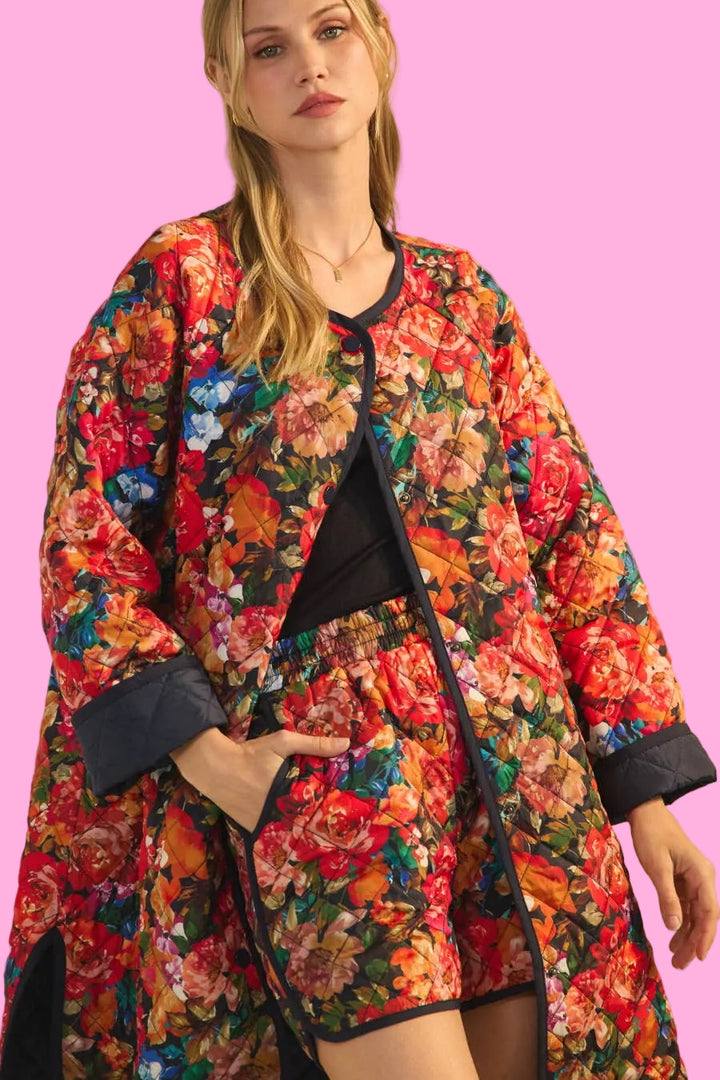 The Quincy Quilted Floral Printed Set
