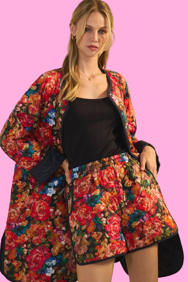 The Quincy Quilted Floral Printed Set