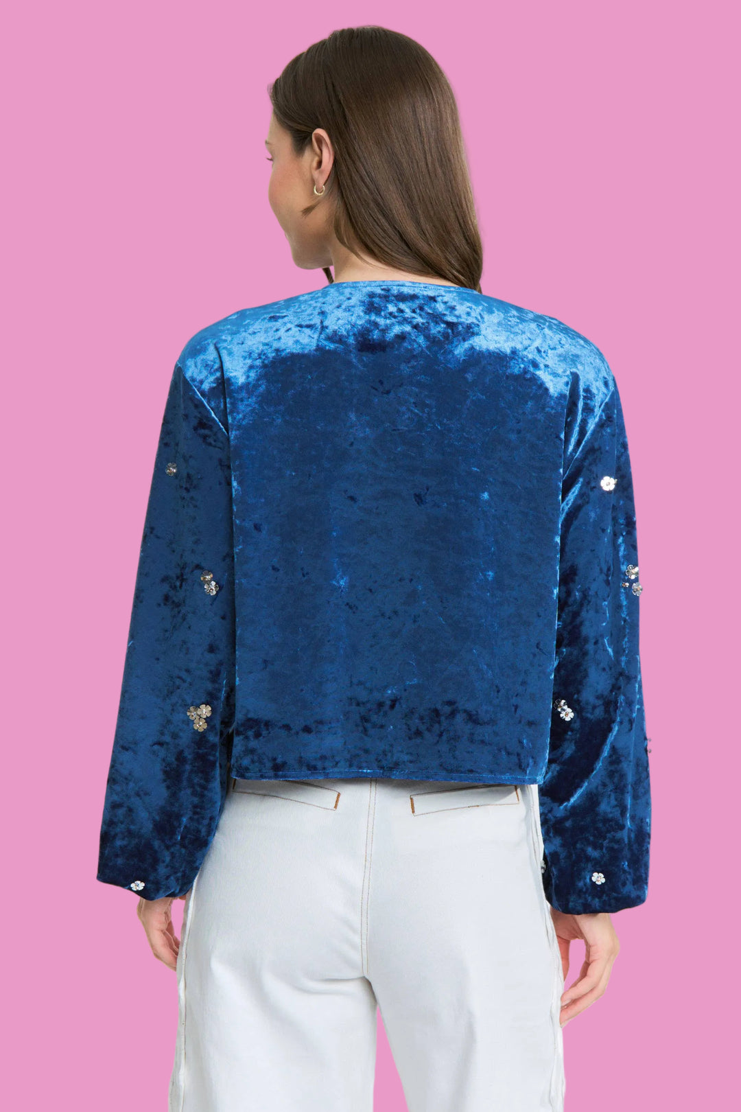 Velvet Jacket with Sequin Embellishments