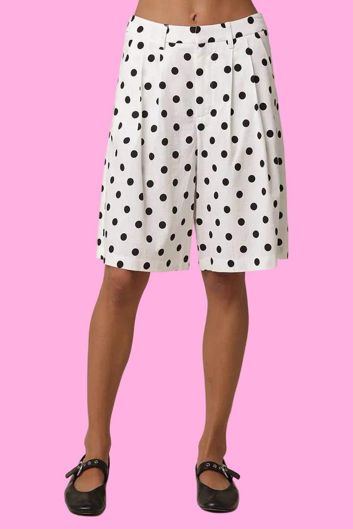 Lucy Polka Dot Pleated Midi Shorts