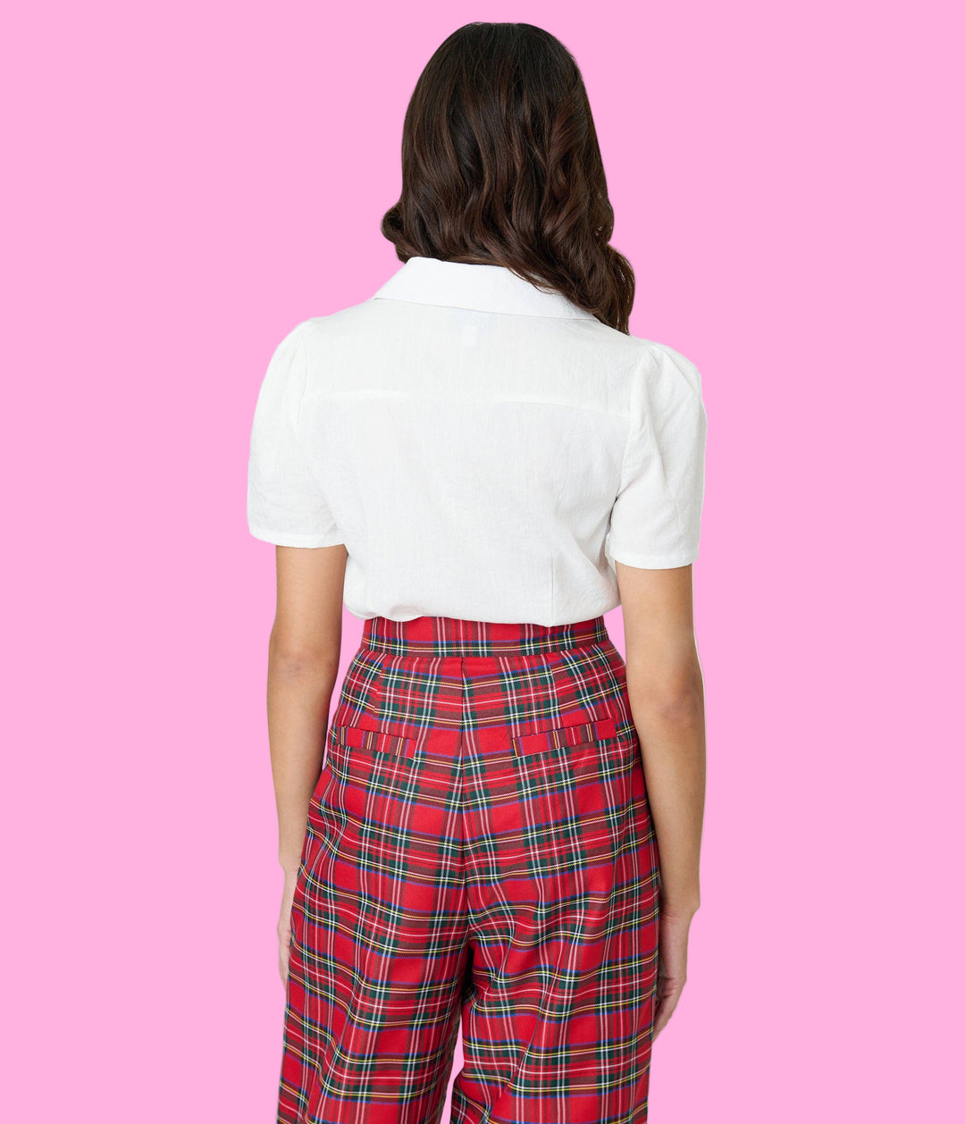 White & Holly Embroidered Collar Blouse