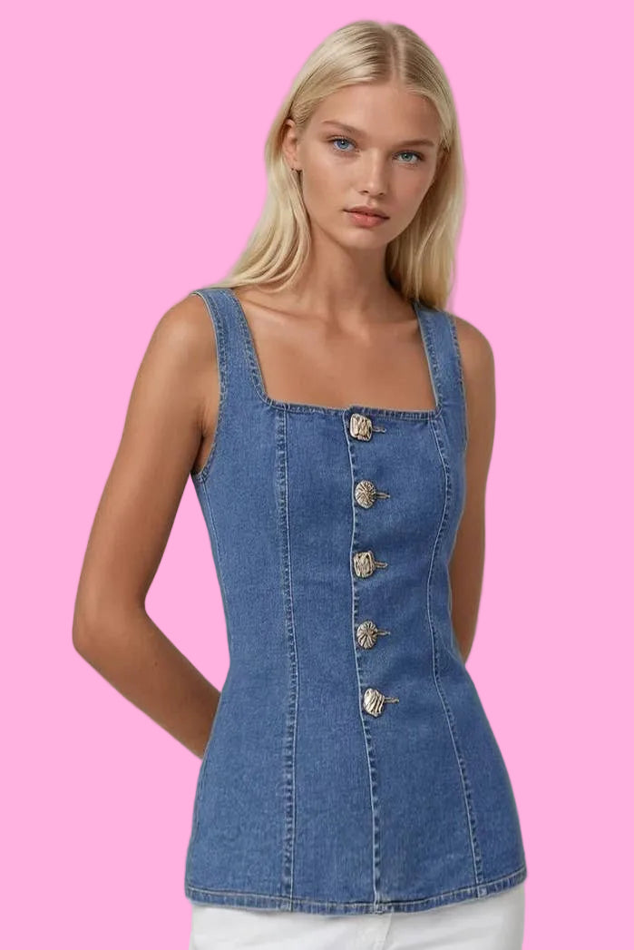 The Julia Denim Top