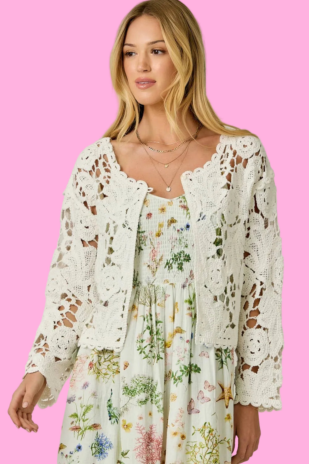 Floral Crochet Cardigan