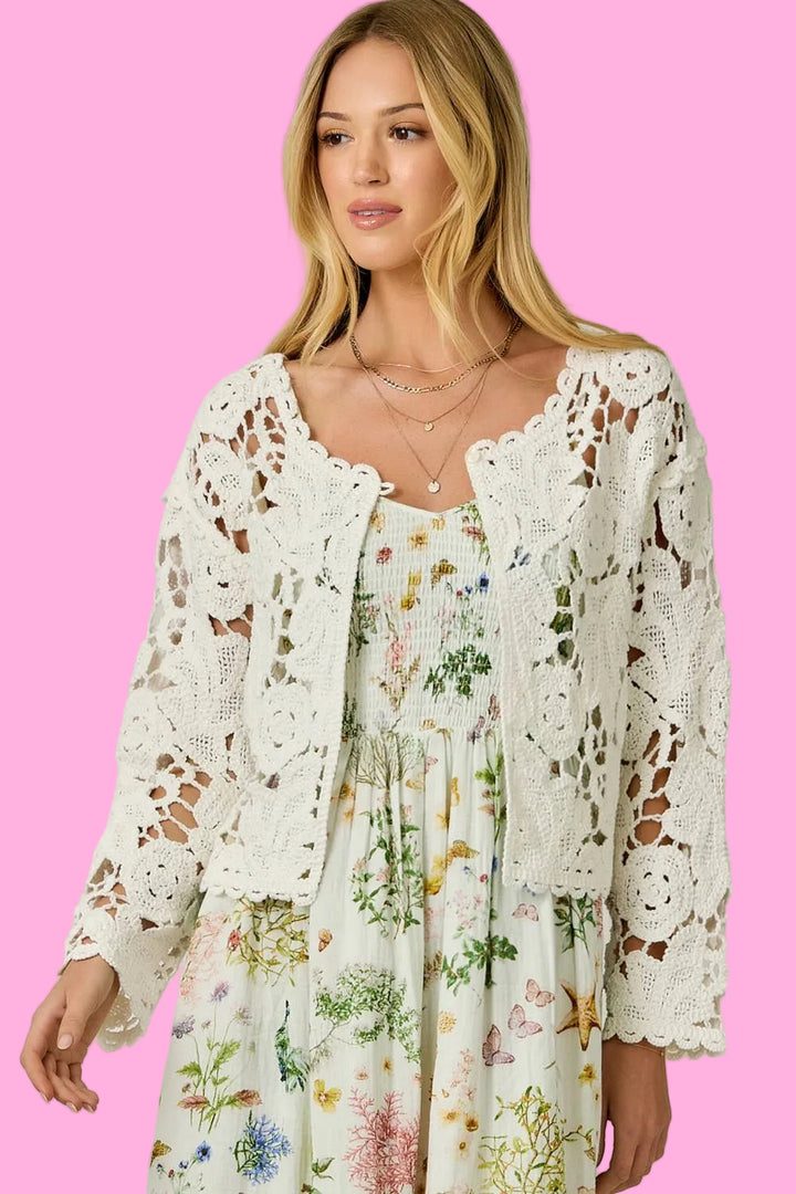 Floral Crochet Cardigan