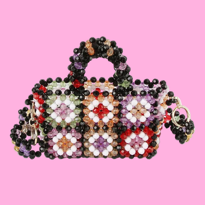 Floral Patchwork Beaded Mini Tote