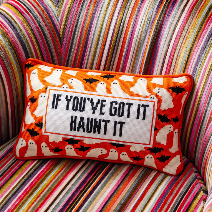 Haunt It Needlepoint Pillow