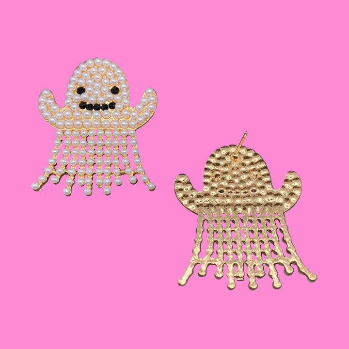 Halloween Pearl inlaid Ghost  Earrings
