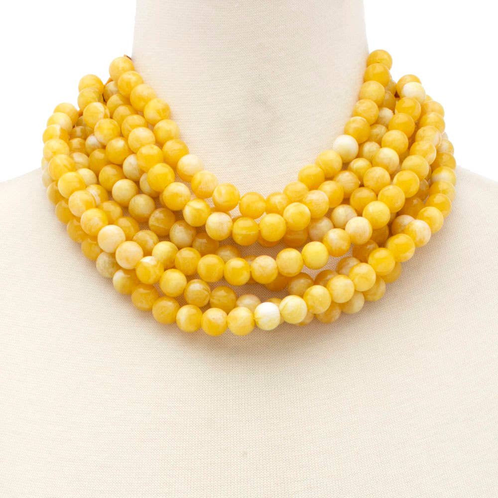 CHUNKY BEADED LAYERED NECKLACE