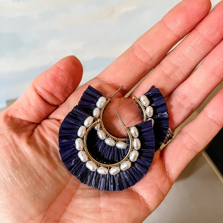 Pearl & Raffia Hoop